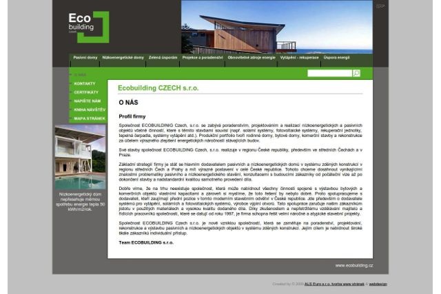 Ecobuildign CZECH s.r.o. - developer, nízkoenergetické stavby  